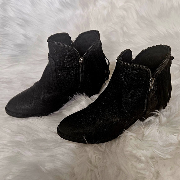 Circle G Corral Fringe Black Western Booties - Picture 12 of 14